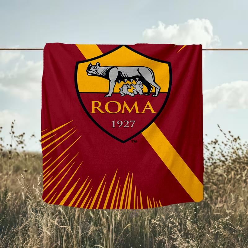 1pz Coperta Morbida in Flanella Stampata Club di Calcio Lupa di Roma per Camera da Letto Adulti Soggiorno Divano Campeggio Viaggio Regali per Fan Regali di Natale