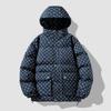 Winter down cotton clothes men's trendy brand solid color B-print men's and women's same style couple style thickened warm cotton clothes