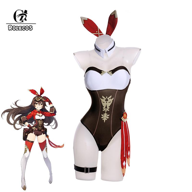 Amber Bunny Girl Costume Genshin Impact Amber Bunny Suit Sexy Women Jumpsuit Amber Uniform Full Set