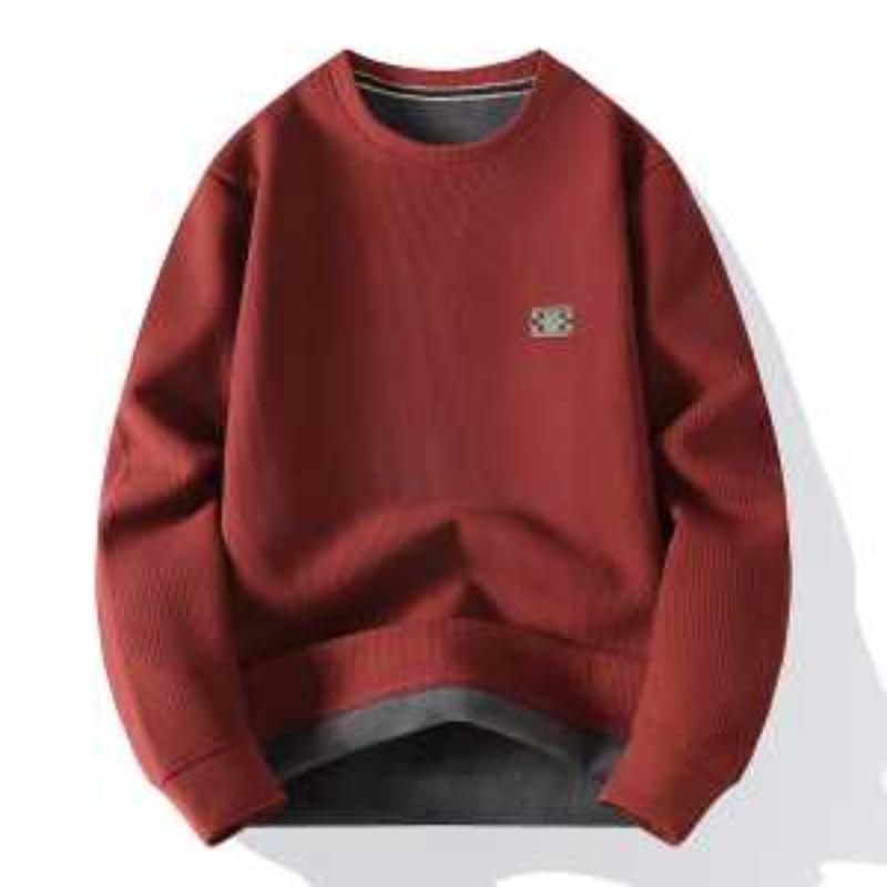 Plüsch-Sweatshirt Herren Herbst Winter Verdickt Warmes Unterhemd Lässig Japanisch Rundhals Langarm T-Shirt