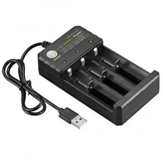 4 Slot 18650 Charger 3.7V Li-ion Battery USB Independent Charging 2X 3X 4X Portable Electronic 16340 14500 26650 Battery Charger