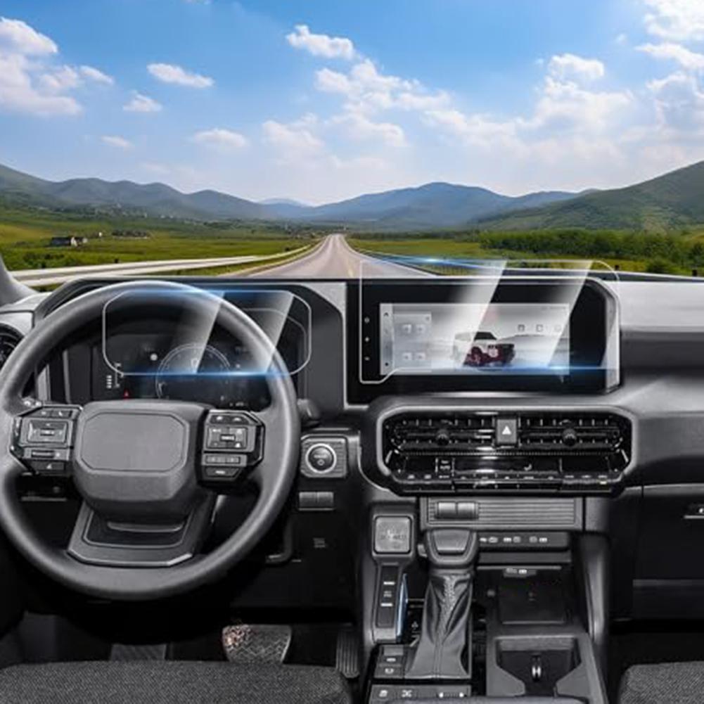 High Resistance Navigation Screen + Instrument Tempered Glass for Toyota Land Cruiser LC250 24+ Optimal Viewing Experience
