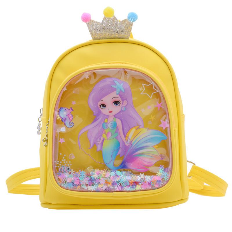 Adorable Cartoon Princess Backpack For Kids With Large Capacity Pu Material