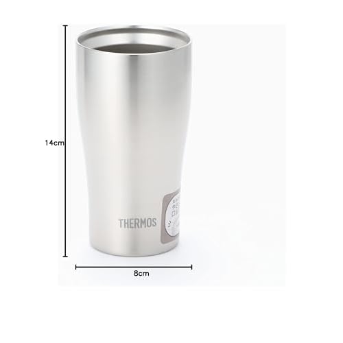 [.co.jp Exclusive] Thermos Vacuum Insulated Tumbler, 400ml, Stainless Steel, Rounded Mouth, Dishwasher Safe, Thermos Flask Design, Keeps Drinks Hot or