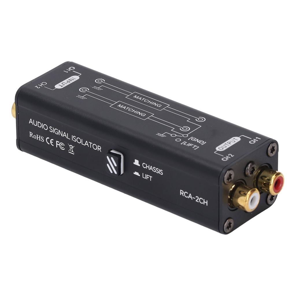 2 Channel Ground Loop Noise Isolator Sound Signal Filter Hum Eliminator 2CH for Conference Microphone Mixer Player