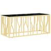  Coffee Table, Gold, 110x45x45 Cm, Stainless Steel and Glass