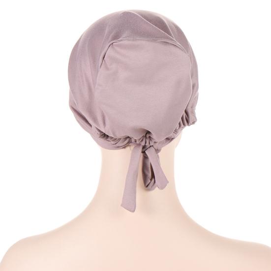Women Turban Hat Pre Tied Drawstring Wrap Headscarf Sleep Hair Cover Skull Cap Chemo Cancer Headwear