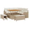 Garden Sofa Set with Cushions 8 Pcs Beige Poly Rattan