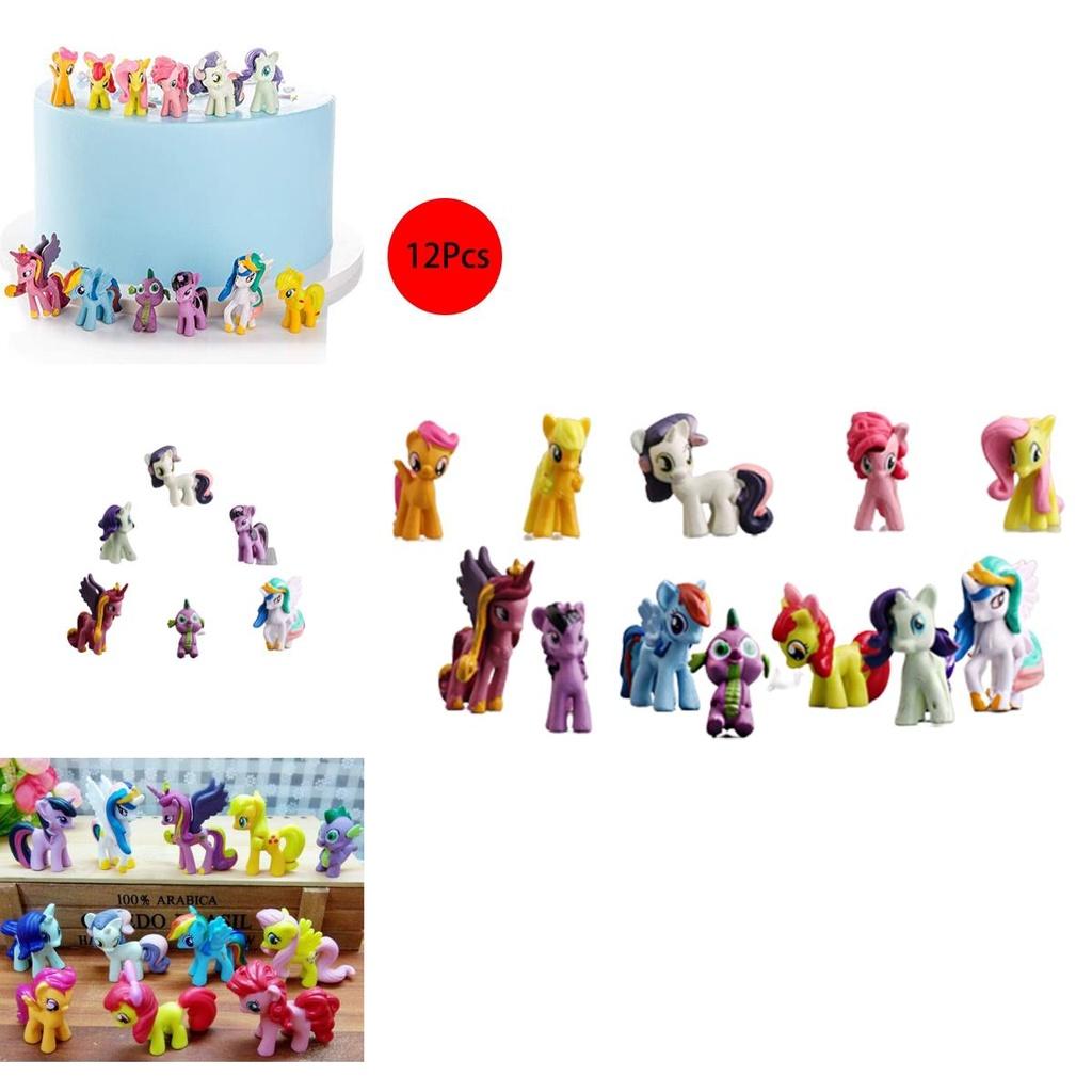 12'li My Little Pony Aksiyon Figürleri Pasta Üstü Süsleri Ev Dekorasyonları Hediyeler
