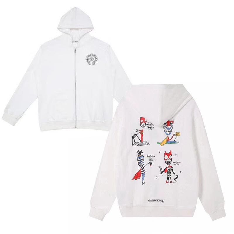 842 CHROME HEARTS 2025 Herbst und Winter Neu Übergröße Klassischer Stil Logo Reißverschluss Kapuzenpullover, Geeignet für Paare zum Tragen