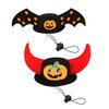 Pet Party Costume Accessory Halloween Bat Hat, Red Horn Pumpkin Cat Funny Hat Wings Felt for Cats Small And Medium Dogs Soft