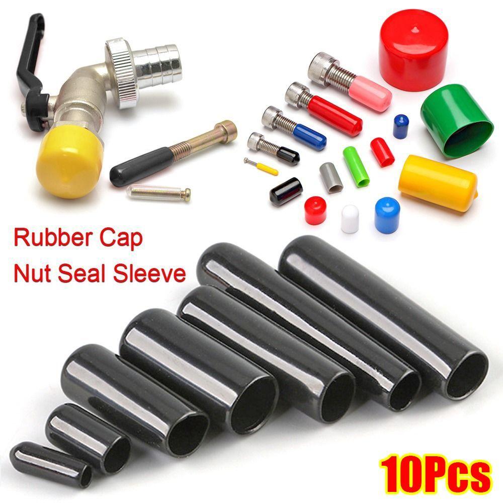 10pcs Durable Protective Lid Silicone Thread Protection Rubber Cap Nut Seal Sleeve Stopper Plug