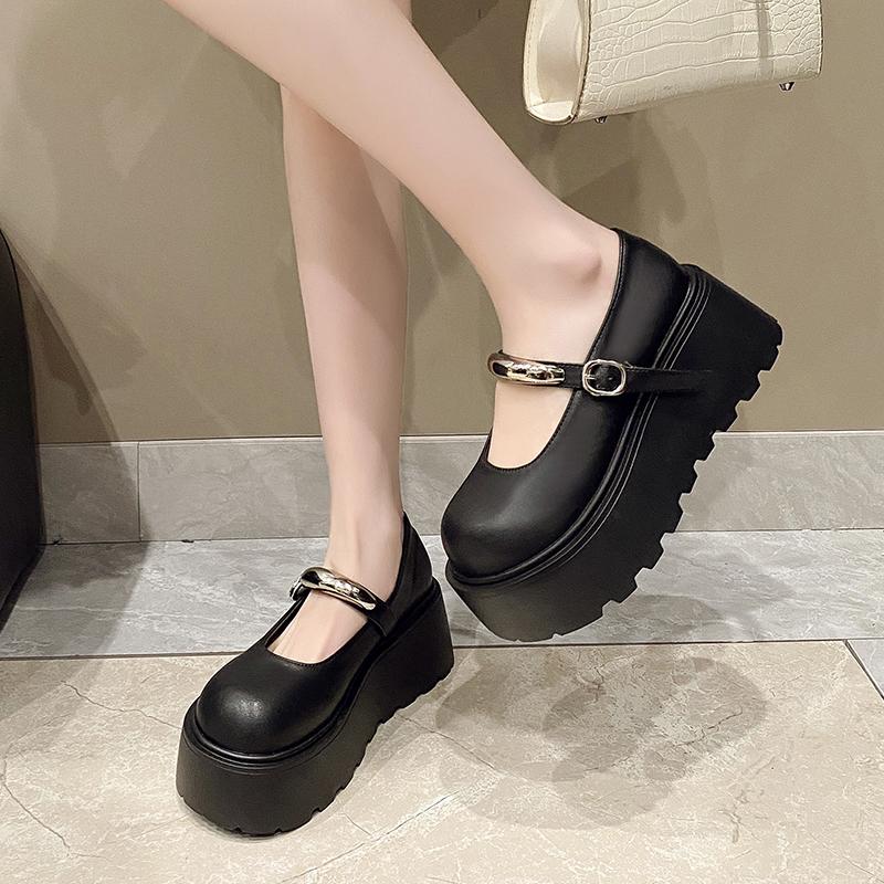 Fashion Ladies Shoes 2025 Brand Shallow Women's High Heels Fashion Buckle Strap New Round Toe Best Seller Comfortable Platform Heels