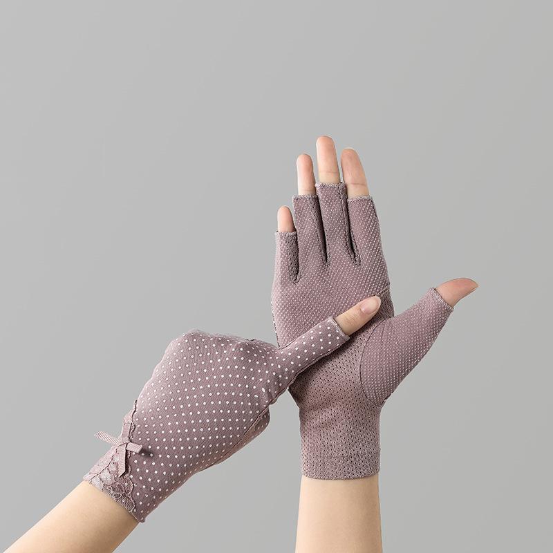 Women's 7020 Fingerless Non-Slip Touchscreen Sun Protection Cycling & Driving Gloves