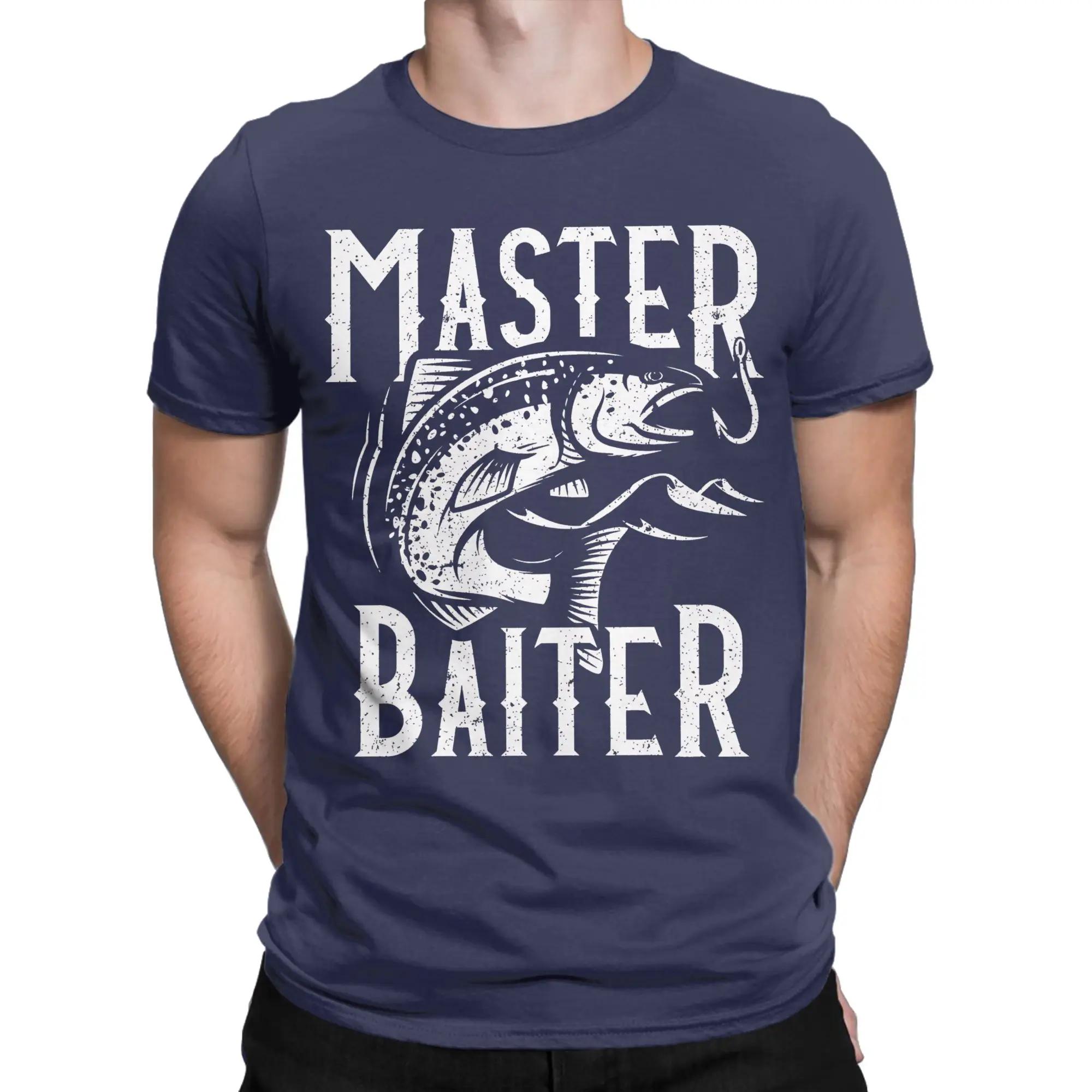 

Men s T-Shirts Master Baiter Bass Fishing Creative Pure Cotton Tee Shirt Short Sleeve Fisherman Fish T Shirt Round Neck Tops XXXXXL чорний