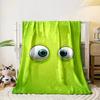 Two Large, Cartoonish Eyes On a Bright Green Background. for All Seasons Blanket Lunch Break Throw Gift