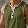 Vintage Men's Linen Tank Top Summer Beach Sleeveless Henley Shirts Hippie Boho Solid Vest Casual Loose Breathable Tops Male Clothes 2026
