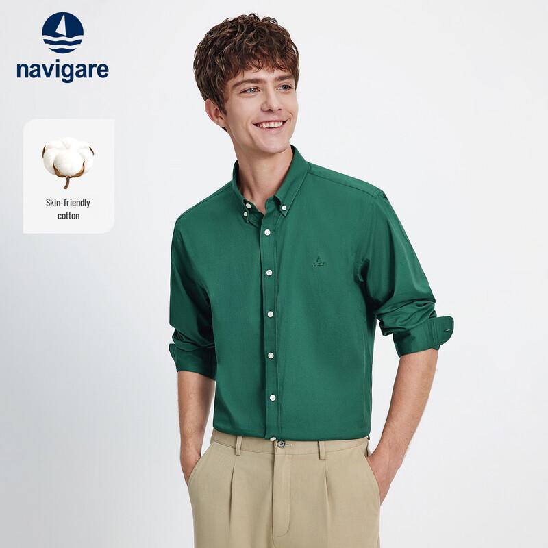 Navigare Men's Solid Long Sleeve Shirt