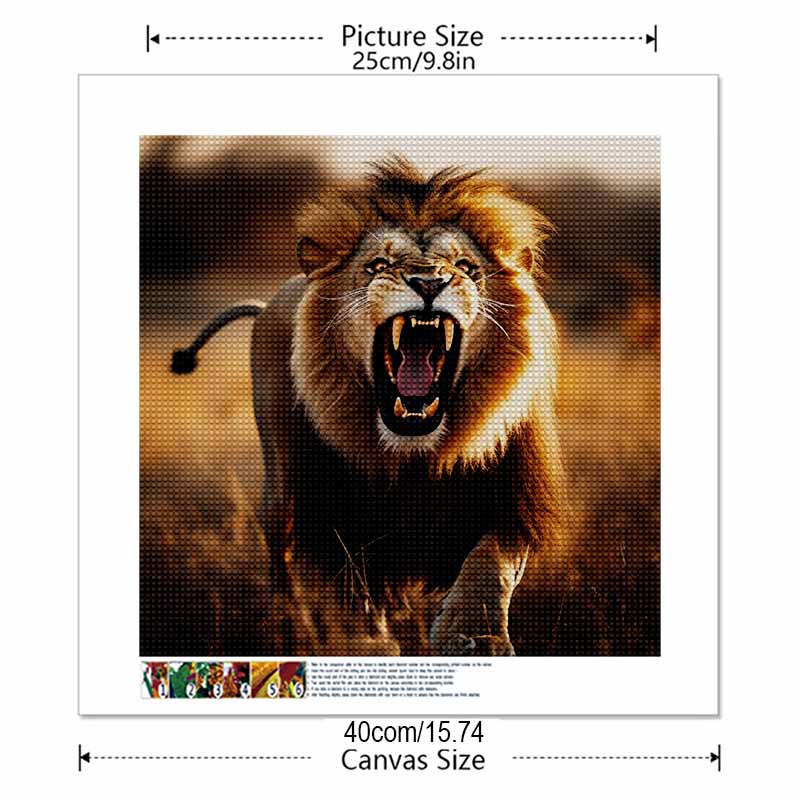 New Arrival 5D DIY Full Circle Diamond Painting "Lion" Embroidery Cross Stitch Home Decor Gift