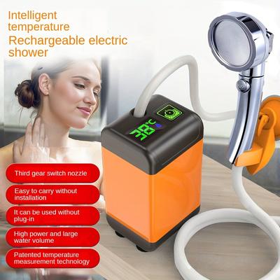 1pc Outdoor Bathing Artifact,Dormitory Rural Household Portable Shower, Intelligent Temperature Rechargeable Electric Shower