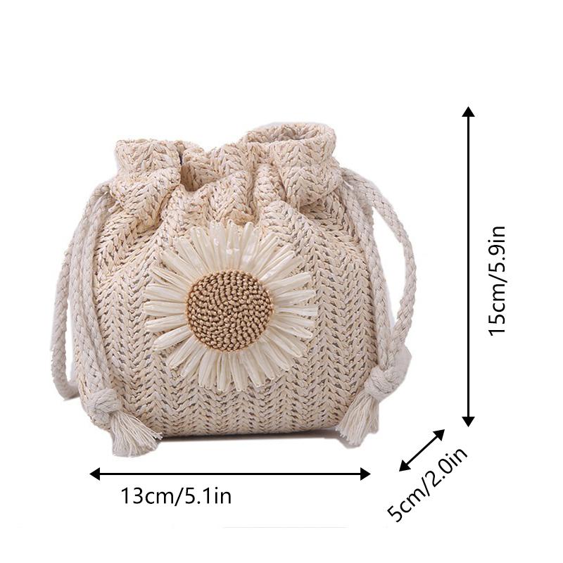 Women's Bag New Style in The Summer Straw Weaving Cute Ins Bucket Bag Persality Girl Single-shoulder Crossbody Bag