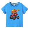 2023 Kids' Cross-border Summer Short-Sleeve Cartoon Car T-shirt