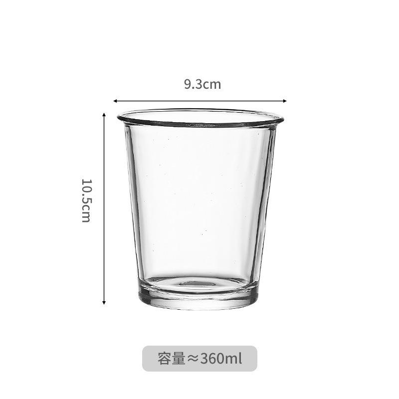 2pcs Transparent Glass Christmas Cups 360ml for Cappuccino, Tea, Espresso Latte, Juice, Milk, Iced Americano, French Flip Cup