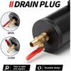 Universal 150Ml Car Oil Catch Can Kit Reservoir Tank, Compact Baffled 3-Port Oil Separator 2 Inlets 1 Outlet Black With Breather Filter + Drain Valve