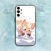 Süße Cartoon-Tierfuchs-Handyhülle für Samsung S25, S24, S21, S22, S23, S30, Ultra, S20, Plus, Fe, Lite, Note, 10, 9, 5G Schwarze Hülle