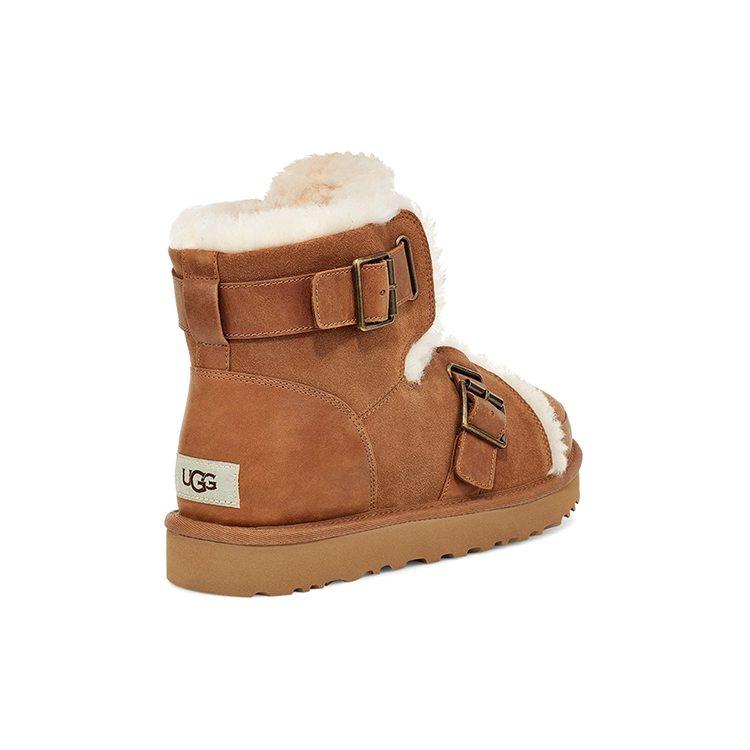 UGG Dune Mini Buckle Boot Fleece Lined Brown Women's 1119431-CHE
