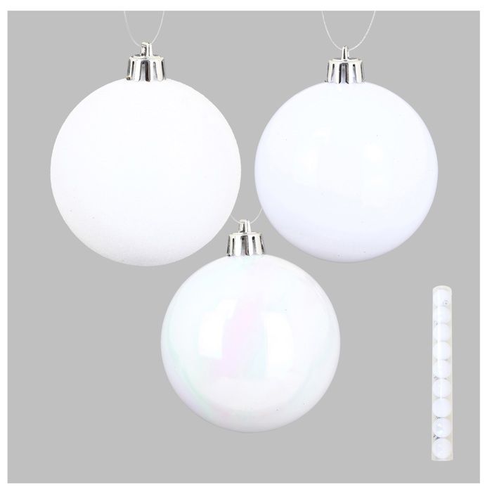 Set de 9 boules de Noel blanche