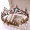 Vintage Baroque Princess Crown For Girls Luxury Round Queen Crown Hair Accessories For Wedding Birthday Cosplay Party