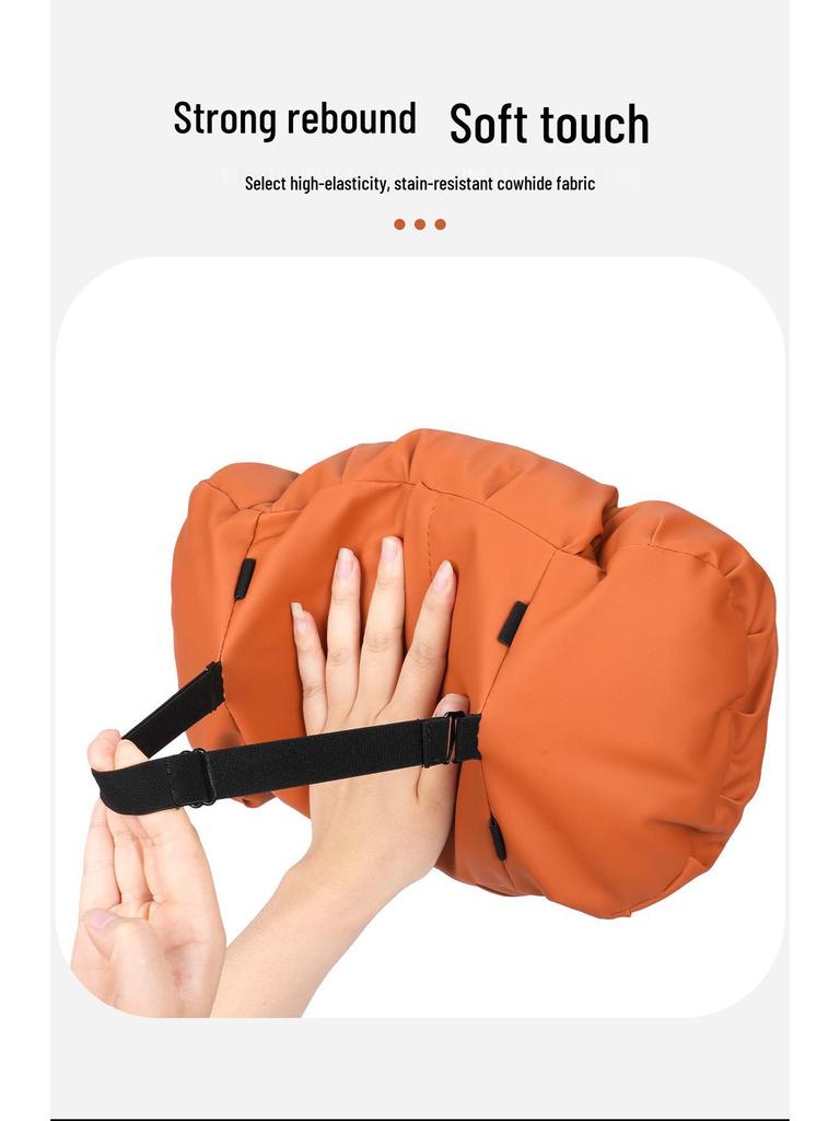 Neues Luxus Auto Kopfstützen- & Lendenwirbelstützkissen - Fleckenresistentes Leder, Fortschrittliche Nackenstütze & Baumwollpolster