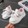 2026 Kids' Cartoon Board Shoes - Spring/Autumn, White Princess Sports Sneakers, Korean Style for Girls