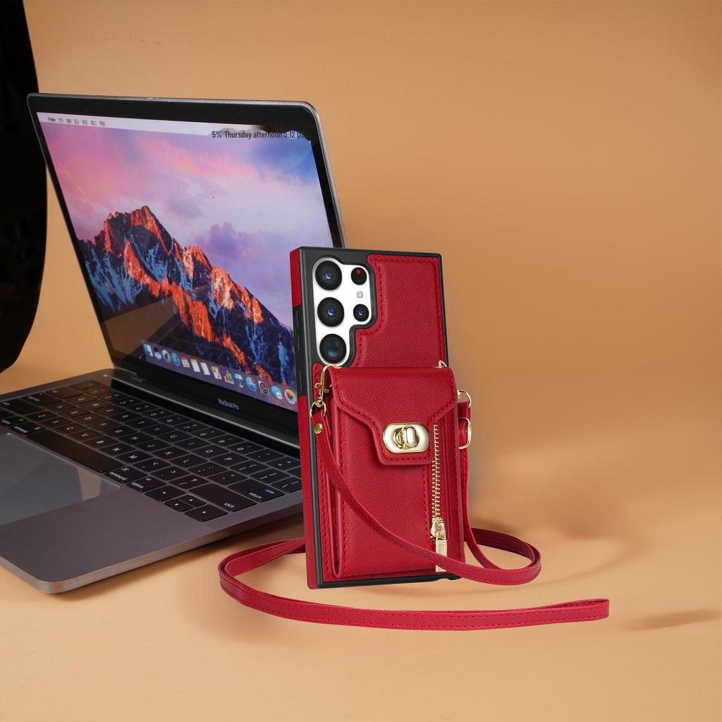 Samsung Side Zipper Lanyard Phone Case with Card Protection - A54 S23FE