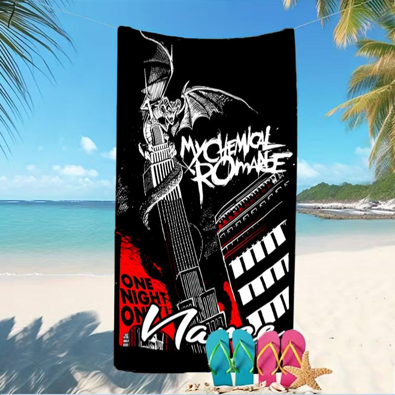 Customizable personalized beach towels My Chemical Romance themed designs.Suitable for the beach, yoga, sports;ideal as beach accessories