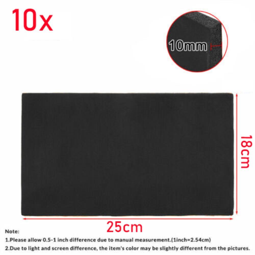 10Pcs Car Insulation Deadening Hood Foam 200*50cm 10mm Thickness Sound Mat Proofing Deadener Heat Noise Auto Accessories Heat Shields 2