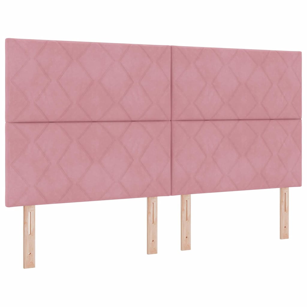 Box Spring Bed with Headboard Pink 200 x 180 cm Velvet