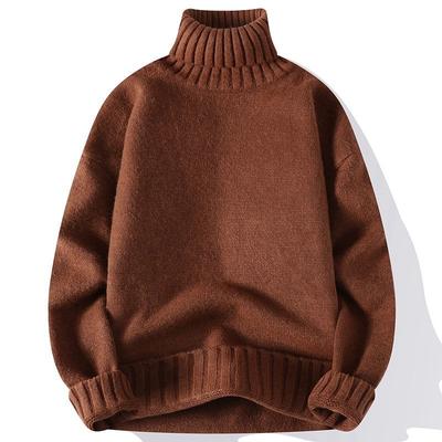 Turtleneck Sweater Men Pullover Casual Solid Color Knitted Black Sweater Fashion Autumn Winter Men Clothing Sweater Man