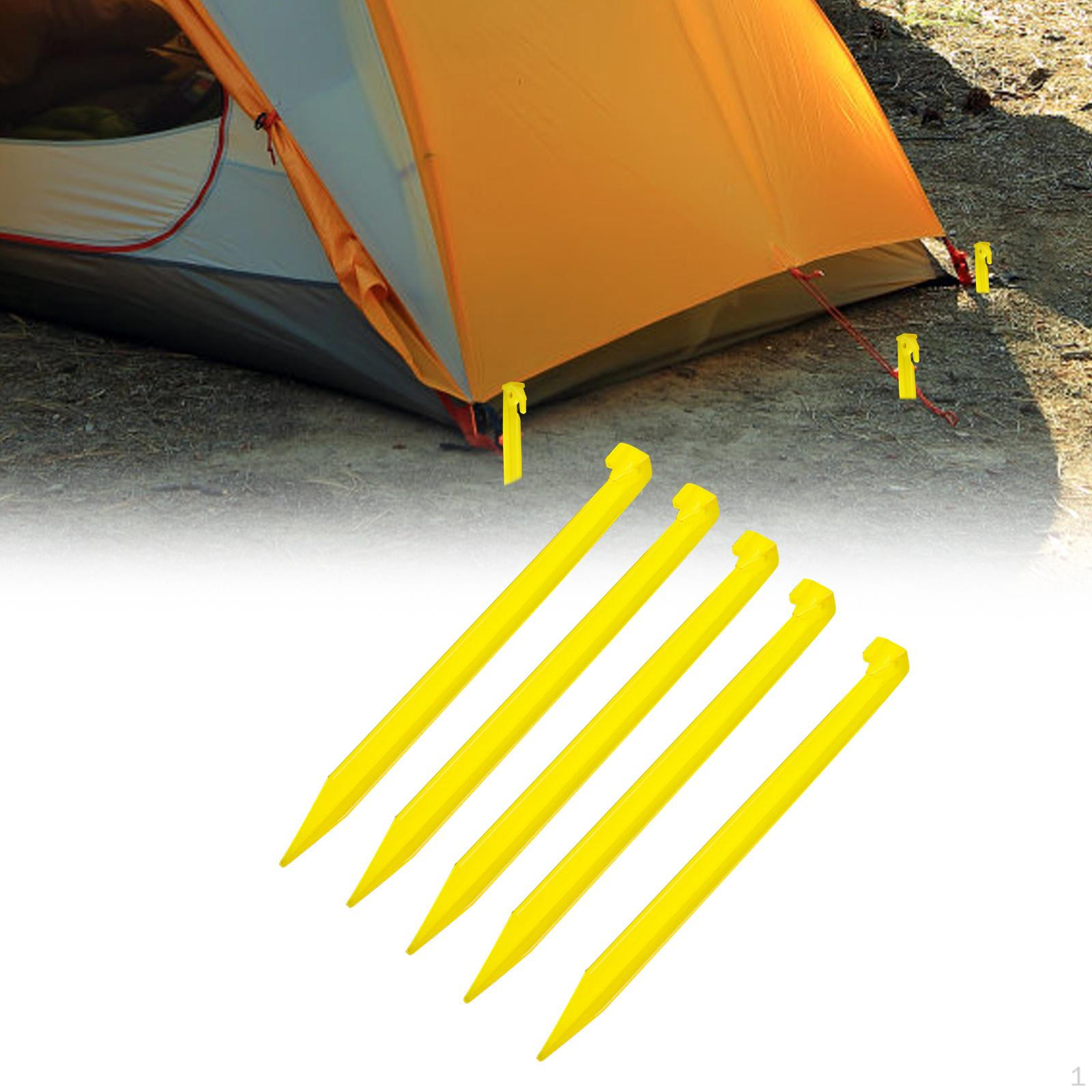 

5 шт. колышки для палатки садовые гвозди прочные колышки тент укрытие земля для 35cm жёлтый