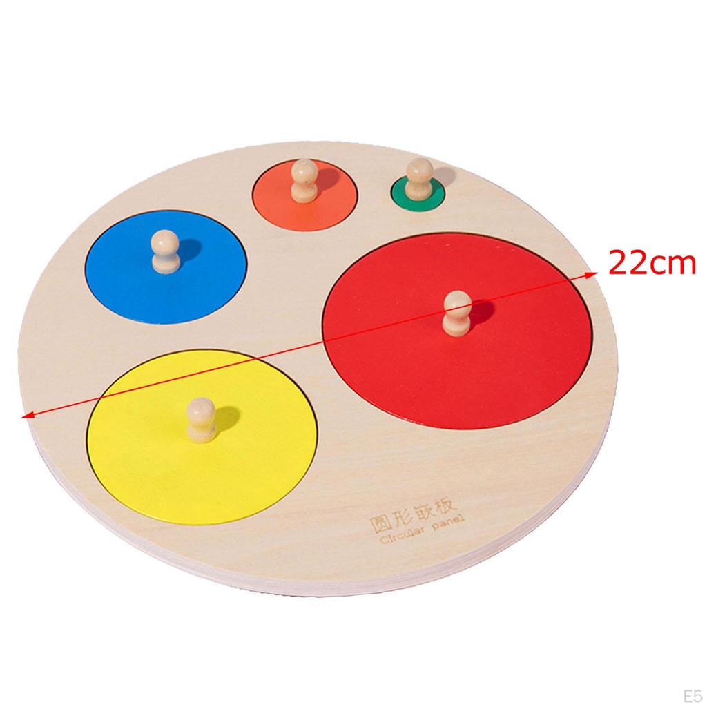 Educational Wooden Pegboard Puzzle Set for Shape Recognition And Sorting