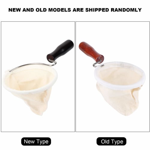 Cloth Coffee Filters, Flannel Coffee Filter Cloth with Wooden Handle for Home and Office Use, Easy To Clean (Large)