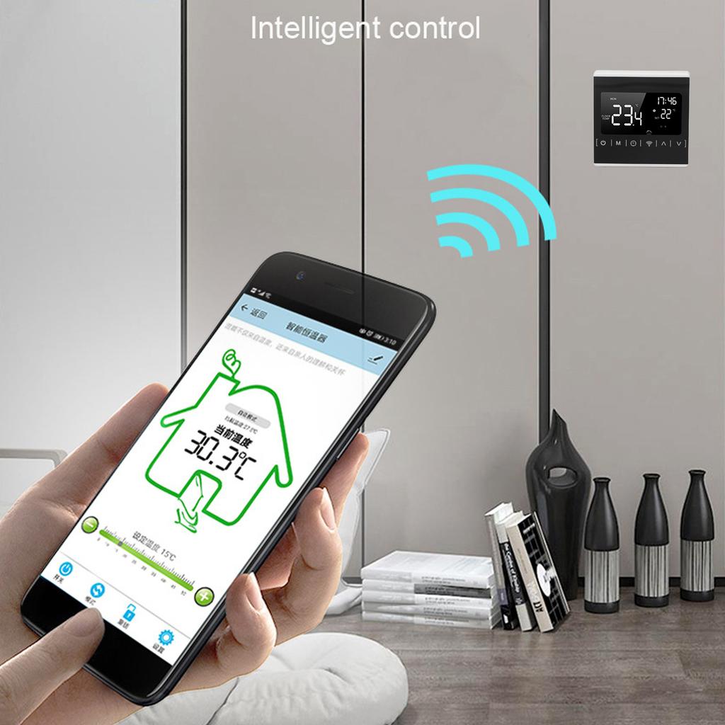 WiFi Smart Thermostat LCD Display BT APP Control Temperature Controller Electric Heating AC85‑250V