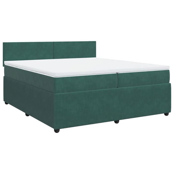 VidaXL Sommier à lattes de lit et matelas Vert foncé 200x200cm Velours 3290127