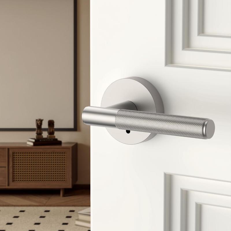 American Simple Black Bathroom Lock Bathroom Home Interior Bathroom Door Handle Wooden Door Lock Knurled Privacy Lock