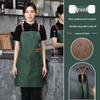 Winter 2025 Oil-Proof PU Leather Catering Apron with Logo Print - Waterproof & Work-Ready