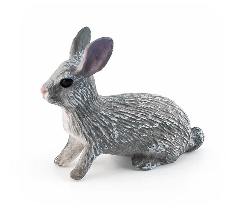

1Pcs Cute Animal Tabletop Decoration Lifelike Forest Wild Rabbit Figurine Small Rabbis Model Household Decoration Ornament