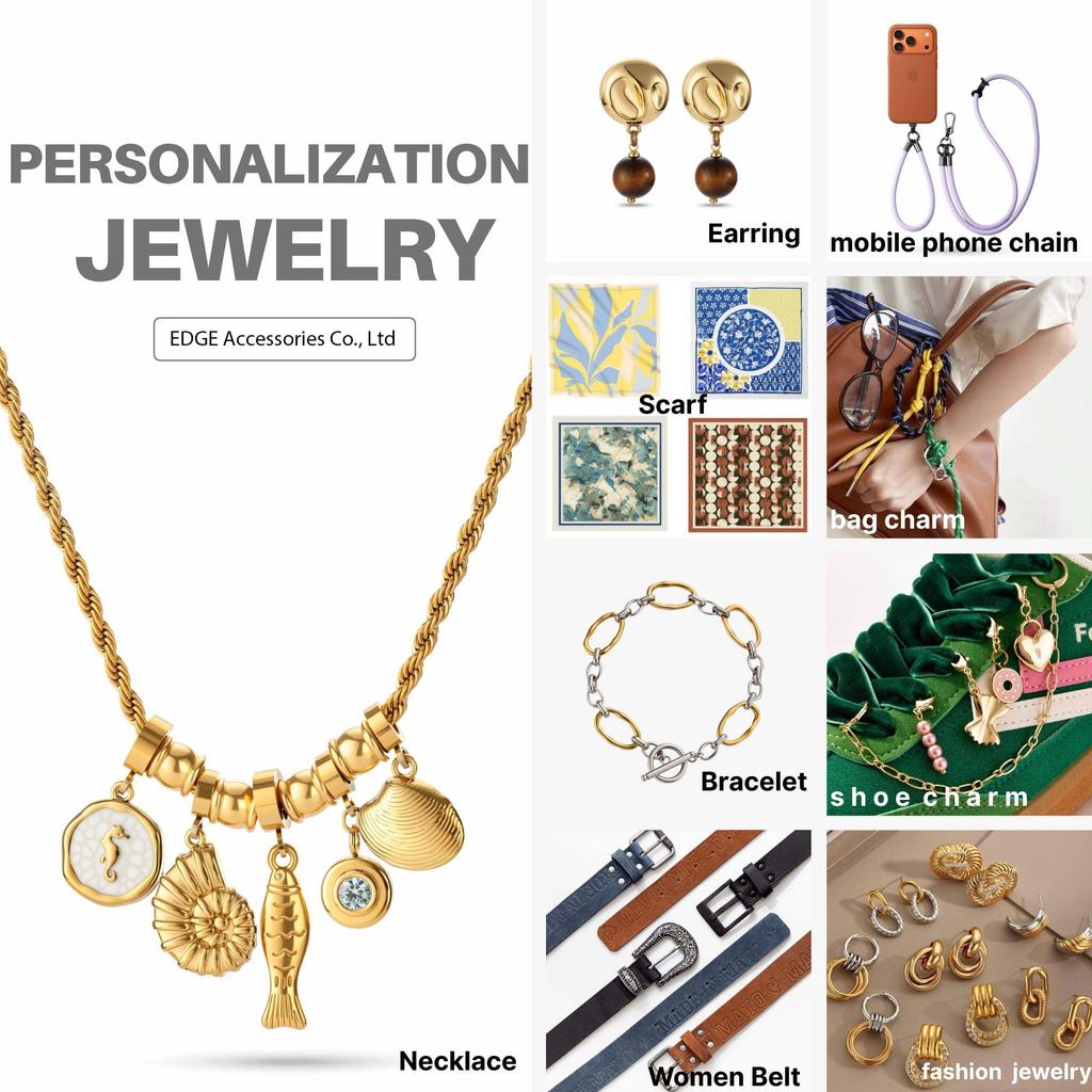 Gold Plated Stainless Steel Necklace Interlocking Rings Pendant Modern Minimalist Jewelry for Women