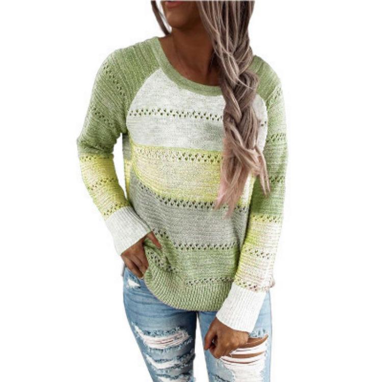 Originalbestilling Høst Vinter Genser Fargeblokkert Genser for Kvinner Luksuriøs Avslappet passform Slankende og Allsidig Topp