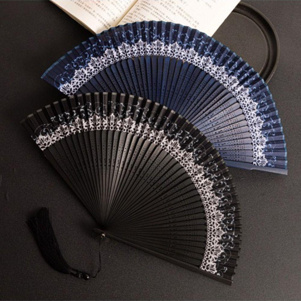 Silk Cloth Chinese Style Folding Fan Bamboo Material Bamboo Folding Fan  Hanfu Photography